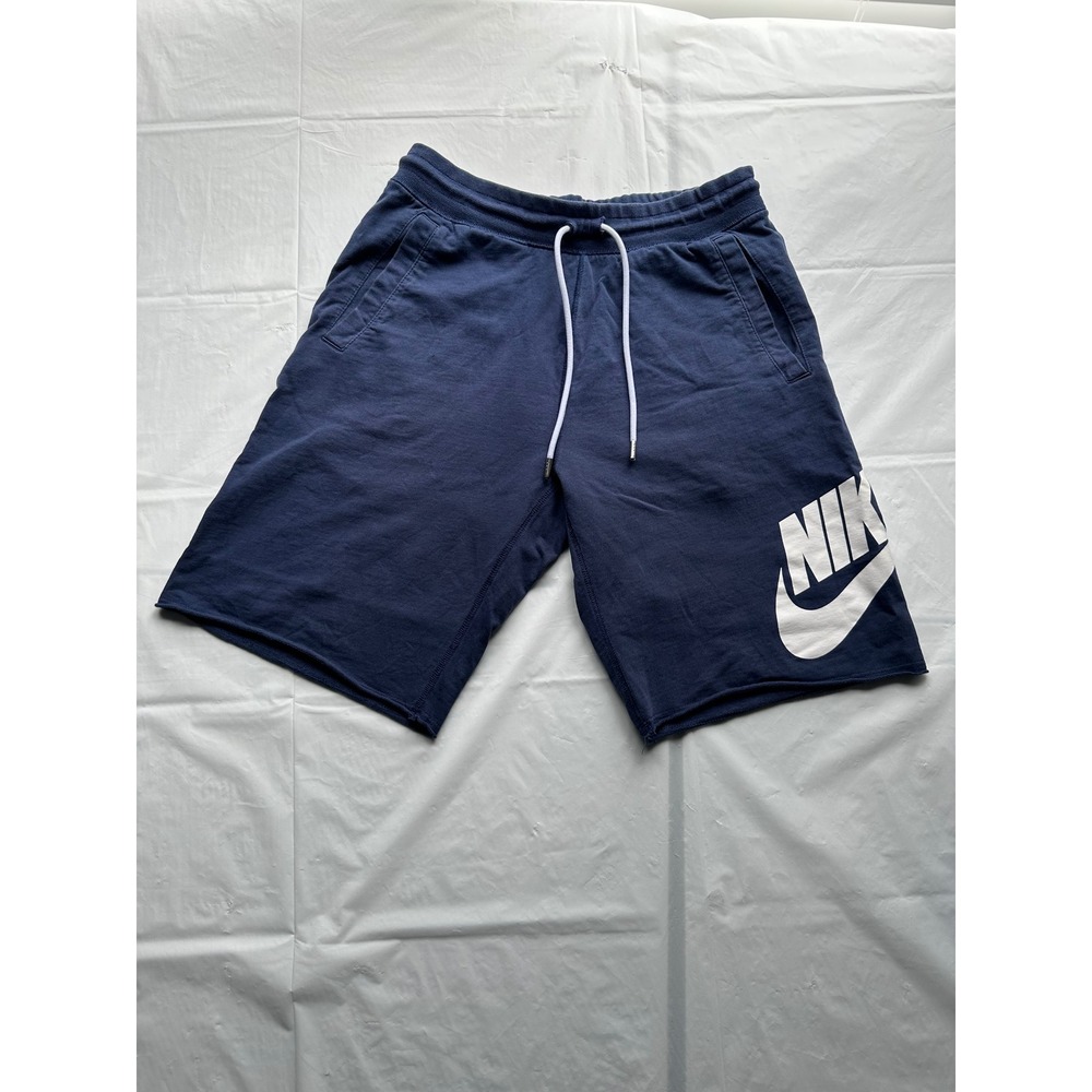 Nike Mens Sportswear French Terry Logo Shorts Navy Blue Size S